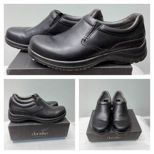 Dansko Wynn black smooth leather slip on shoes loafers men's 43 9.5 8701020200